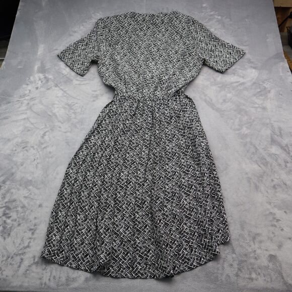 Items Dress Womens Black Short Sleeve Collared Wrap Casual Pullover Maxi - Picture 10 of 14